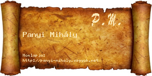 Panyi Mihály névjegykártya