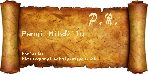Panyi Mihály névjegykártya